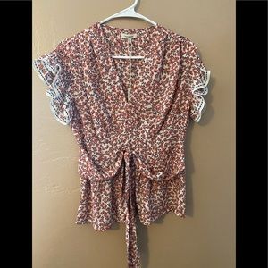 Max Studio - red floral blouse